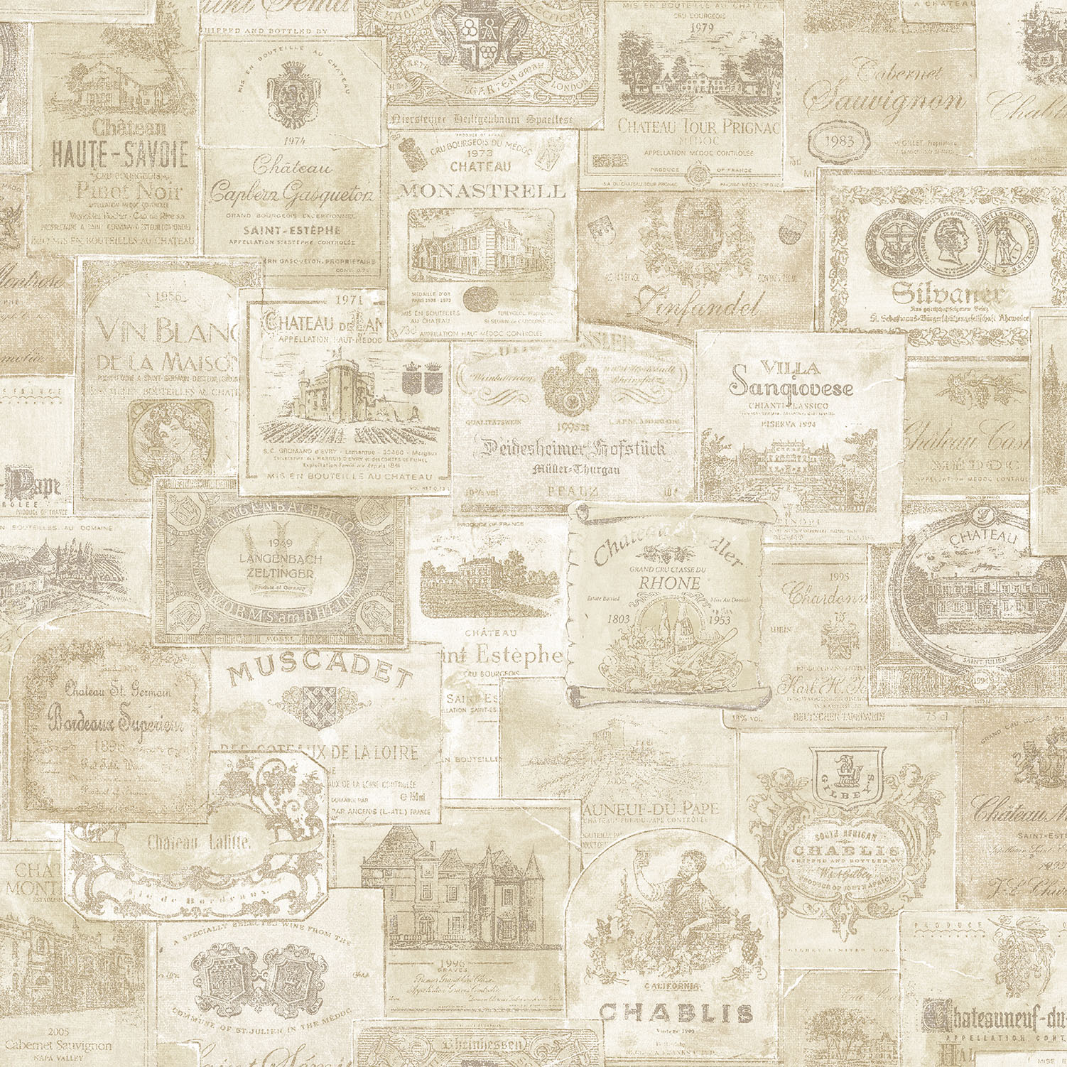 Tapet Galerie Wallcoverings Wine Labels G56174