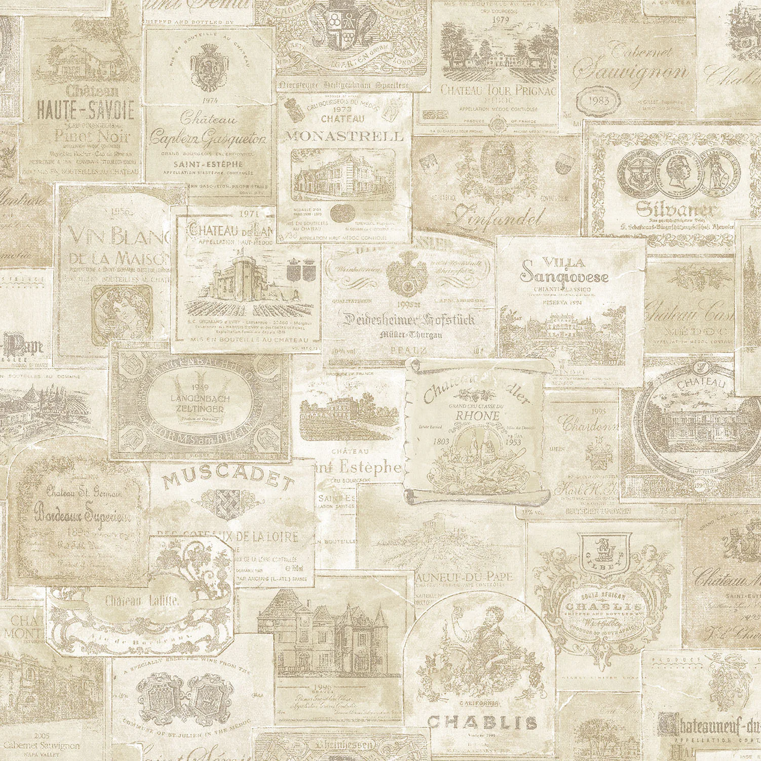 Tapet Galerie Wallcoverings Wine Labels G56174