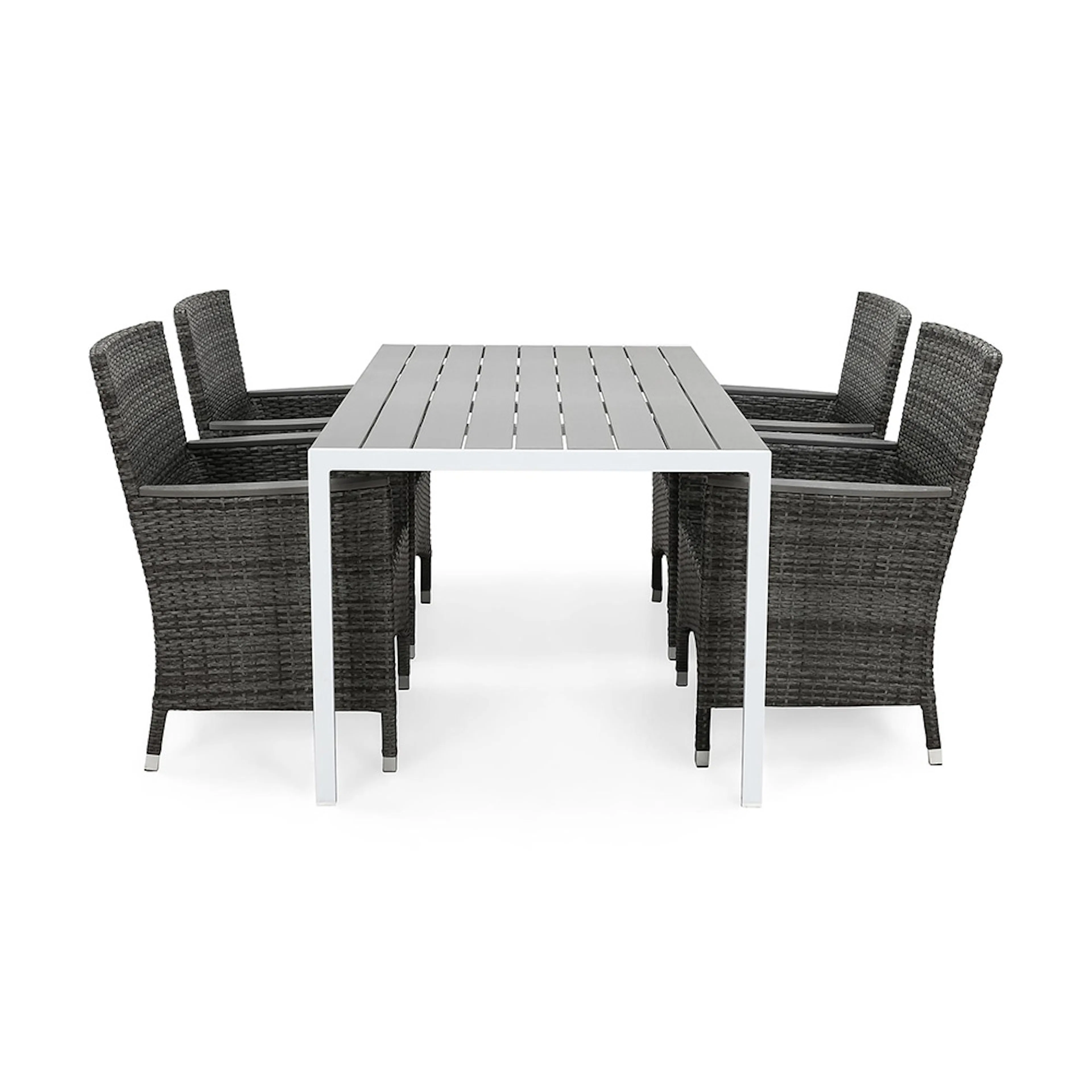 Matgrupp deNoord Tunis 150x90 cm med 4 Thor Fåtöljer Lyx med Armstöd