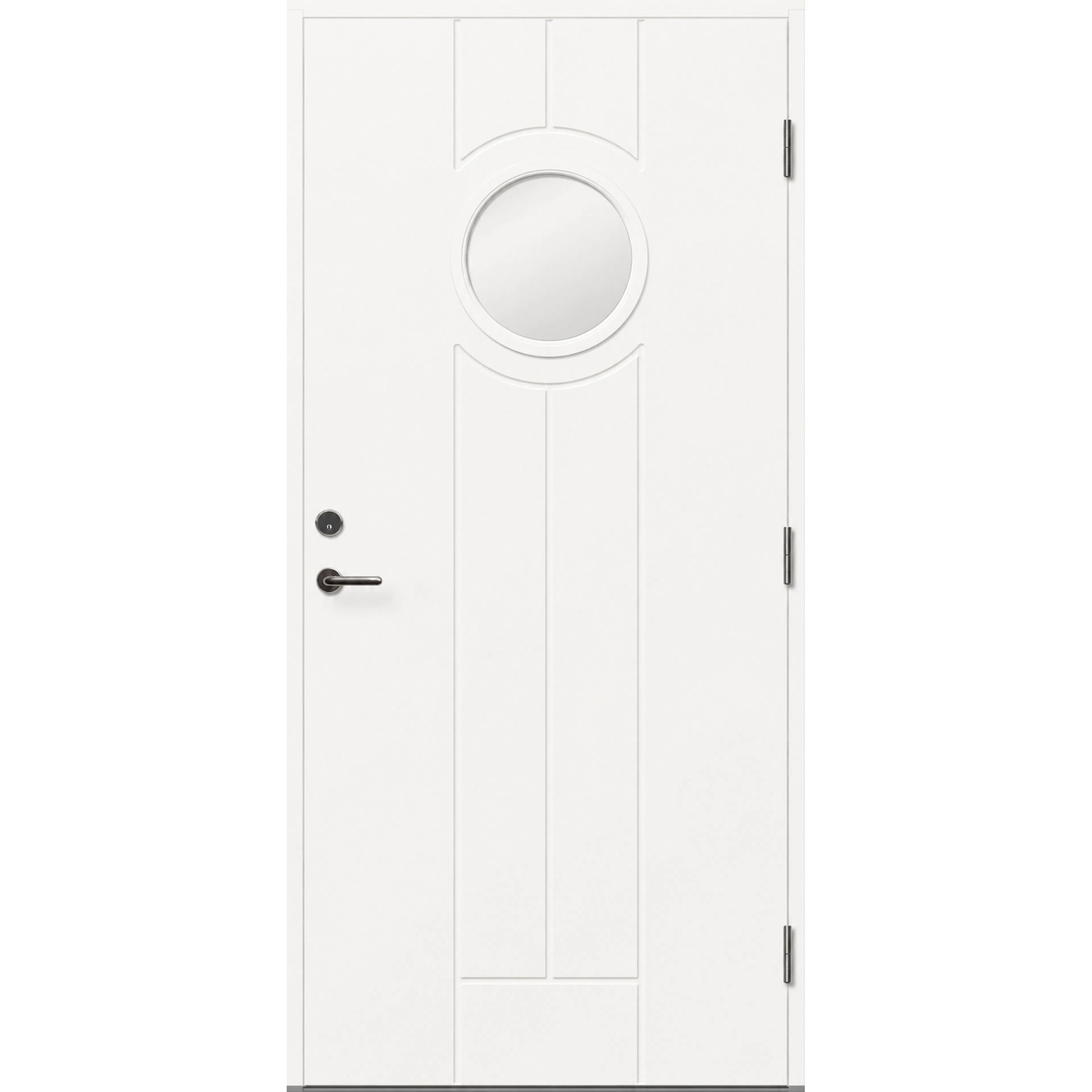 Ytterdörr Skandinaviska Dörrar Design glas rund Högsby: 9x21, S-0500-N, Klarvit