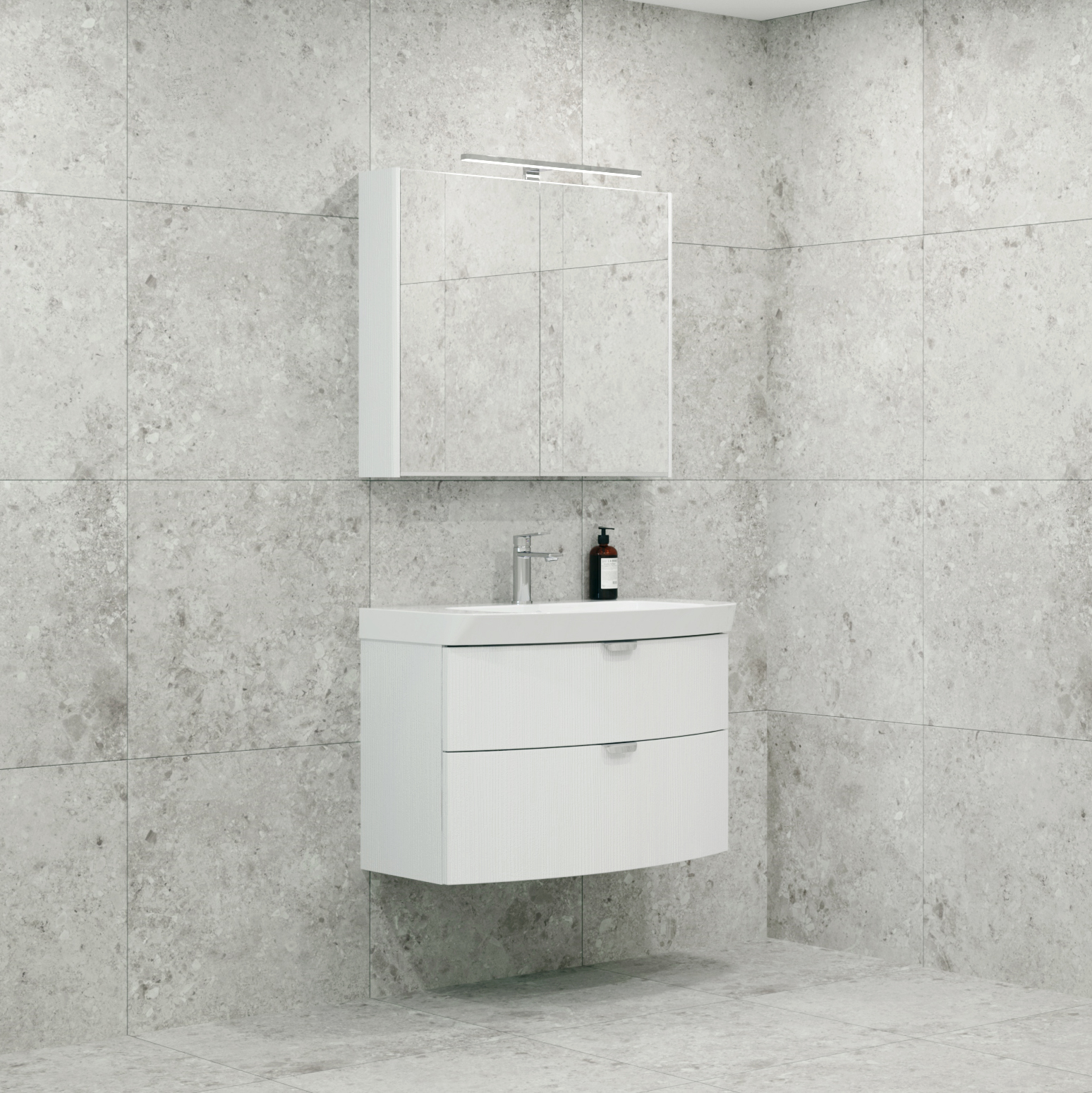 Möbelpaket Macro Design Heart Tvättställsskåp med Spegelskåp