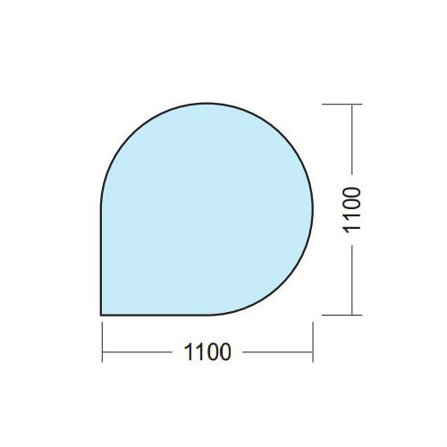 Golvglas Kaminexperten 1100 x 1100 Droppe