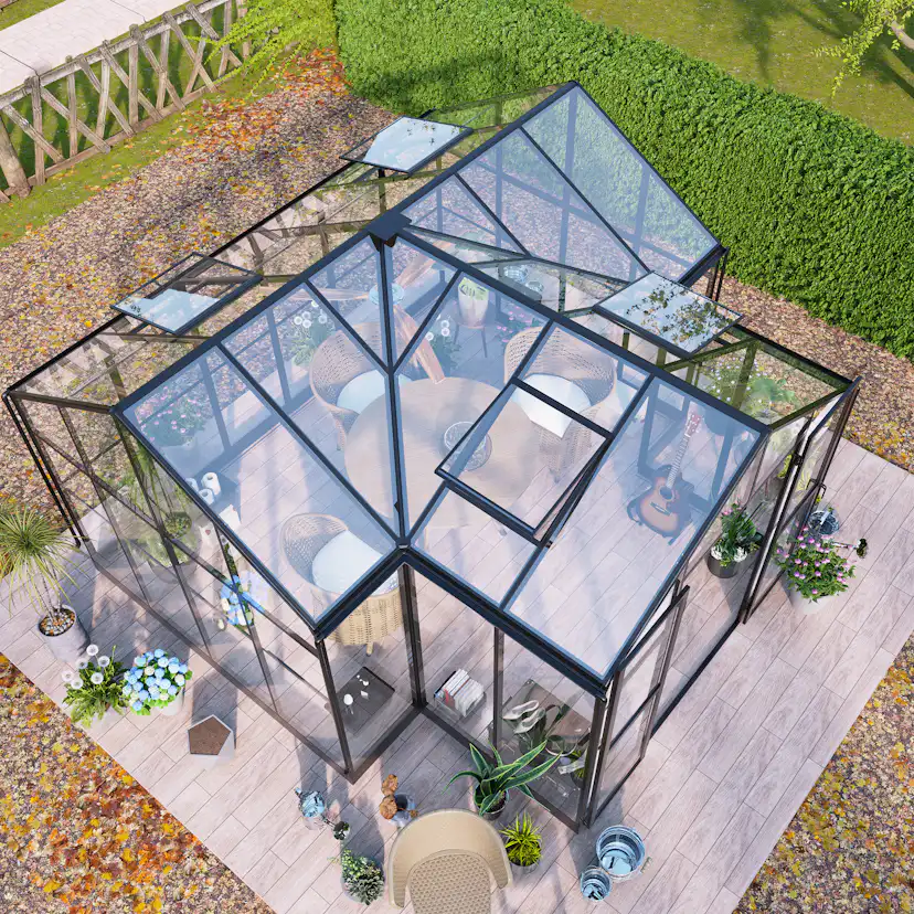 Växthus Metalcraft T-Format 11,6m² 4mm Säkerhetsglas