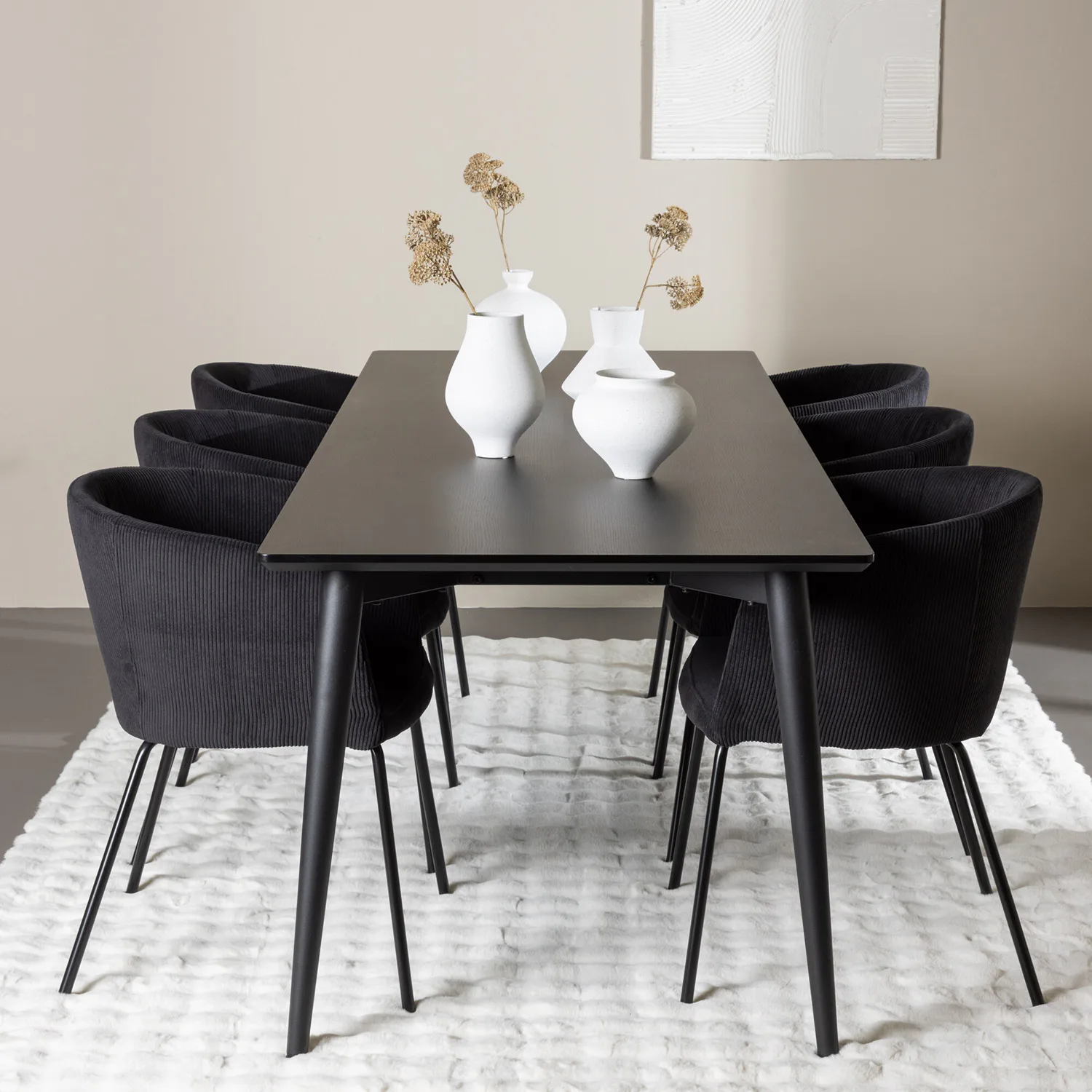 Ellis Dining Table with Berit Dining Chair Svart/Svart