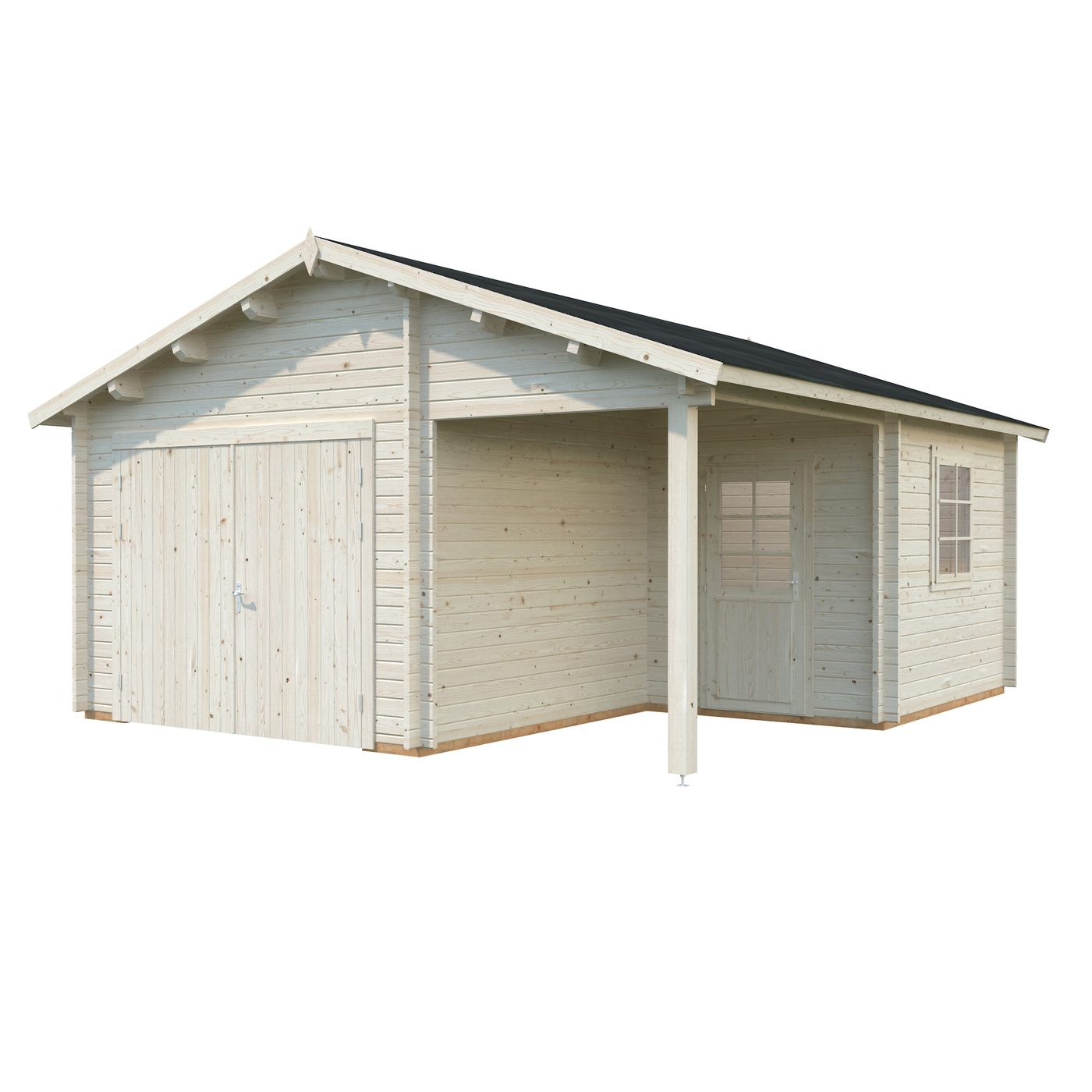Roger 21,9+5,2 m2 with wooden gate Impregnerad transparent
