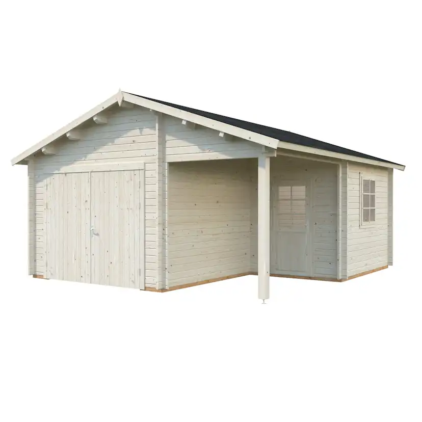 Roger 21,9+5,2 m2 with wooden gate Impregnerad transparent