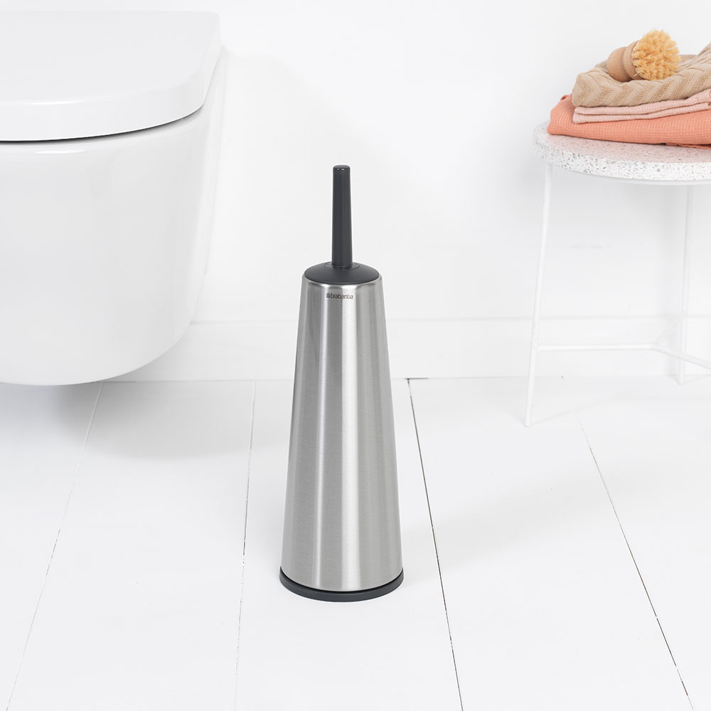 Toalettborste Brabantia med hållare för golv med plasthandta Färg: Matt Stål