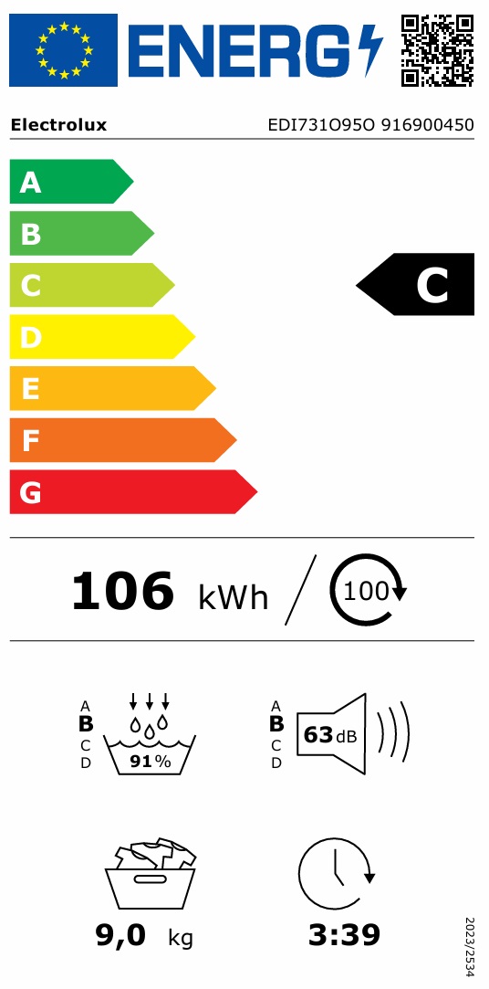 Värmepumpstorktumlare Electrolux EDI731O95O