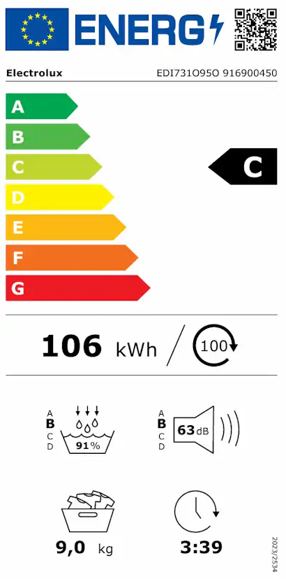 Värmepumpstorktumlare Electrolux EDI731O95O