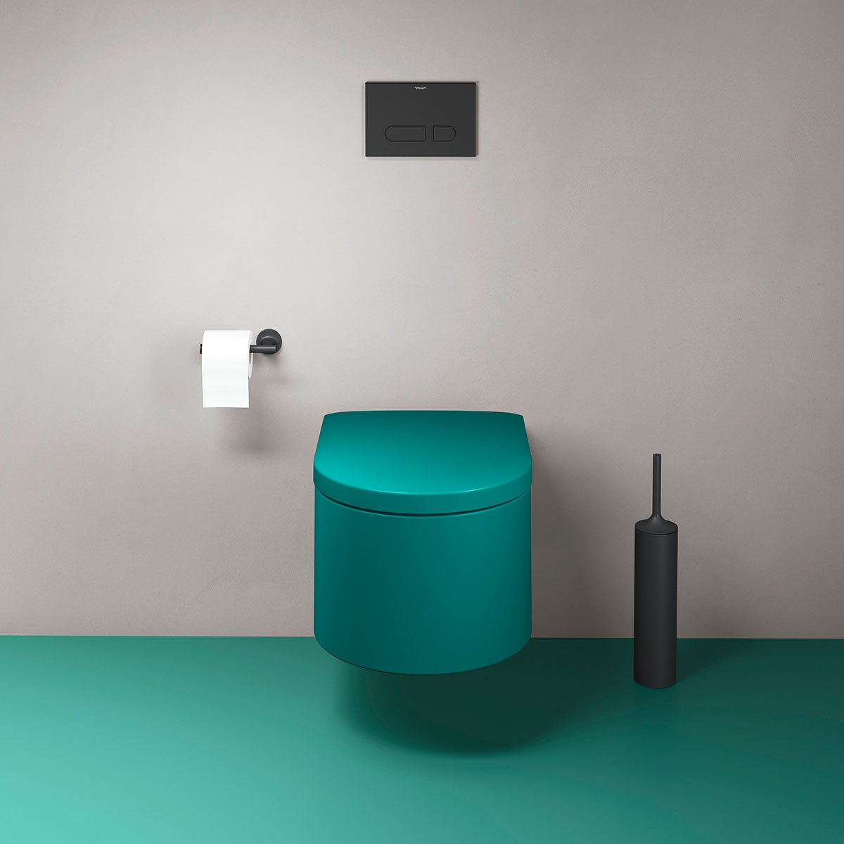 WC vägg, Ytterfärg Grönblå Matt 570 mm Grönblå