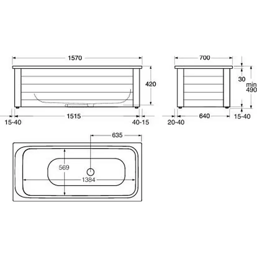 Badkar Gustavsberg 1574