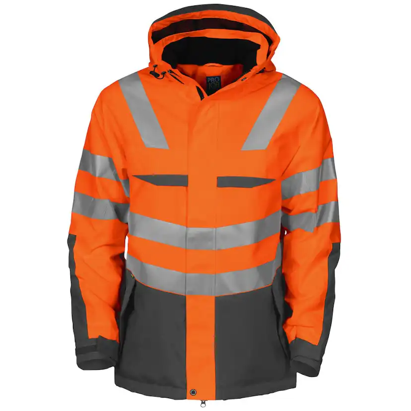 6418 Fodrad Jacka HV Orange/Grå 4XL Storlek: 4XL Orange