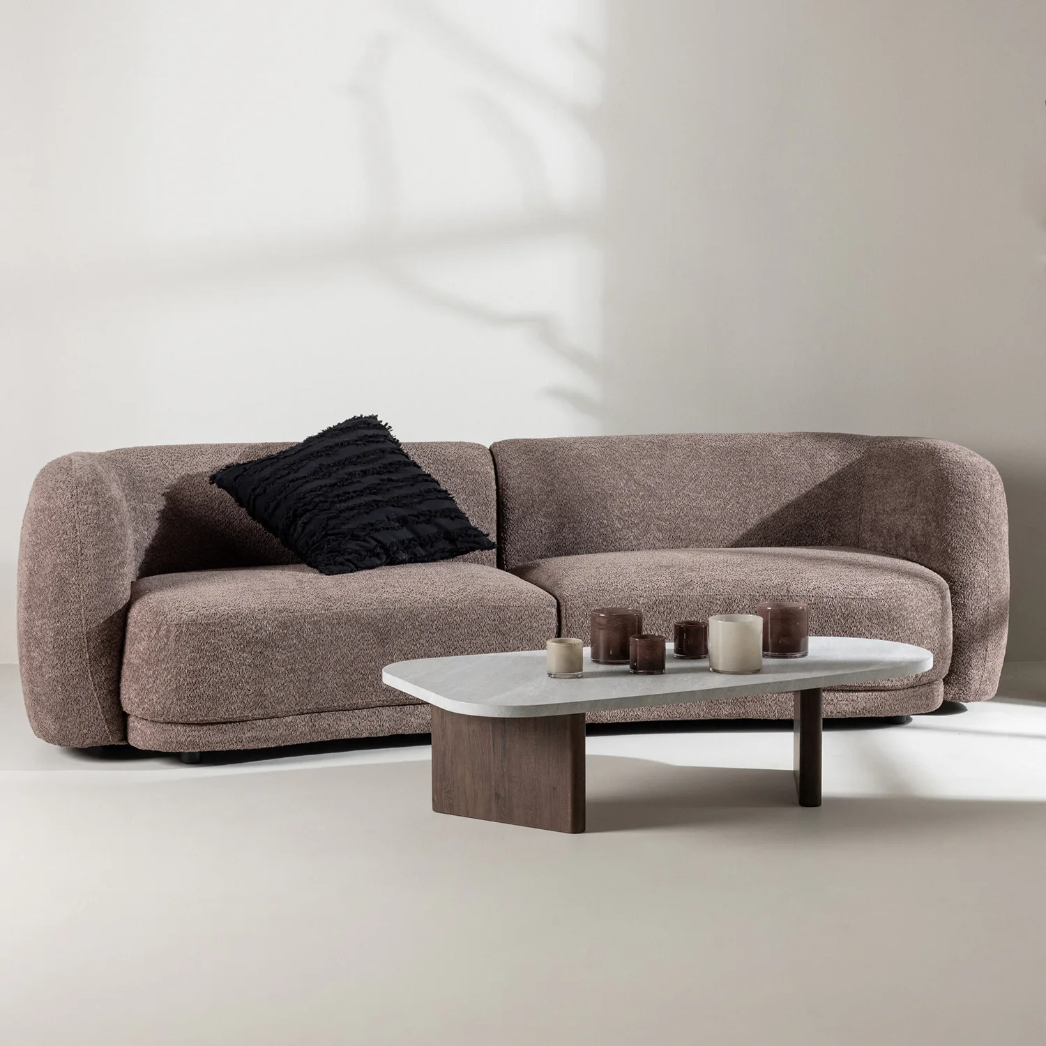 Cielo 3-seat Sofa - Brown Boucle / Brun