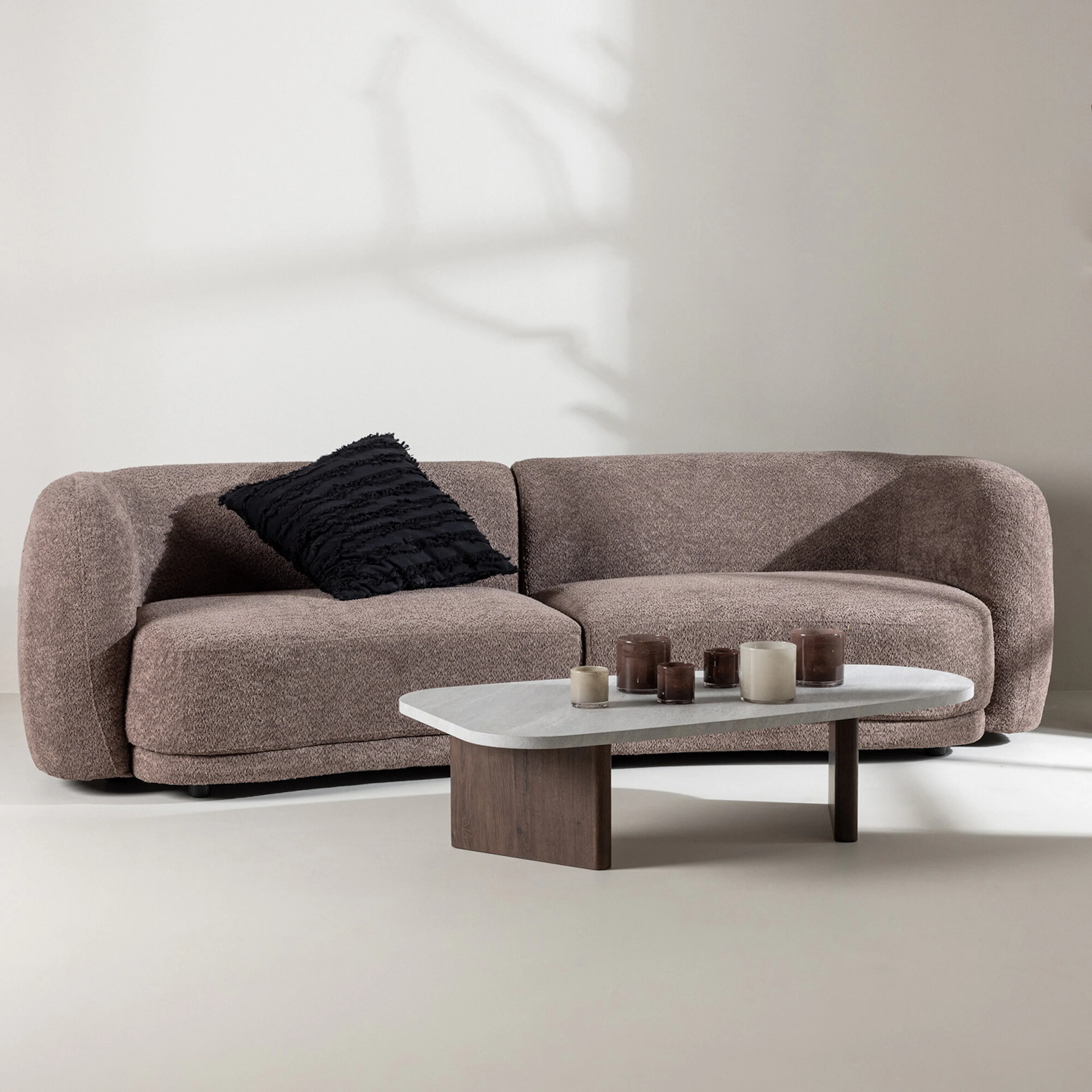 Cielo 3-seat Sofa - Brown Boucle / Brun