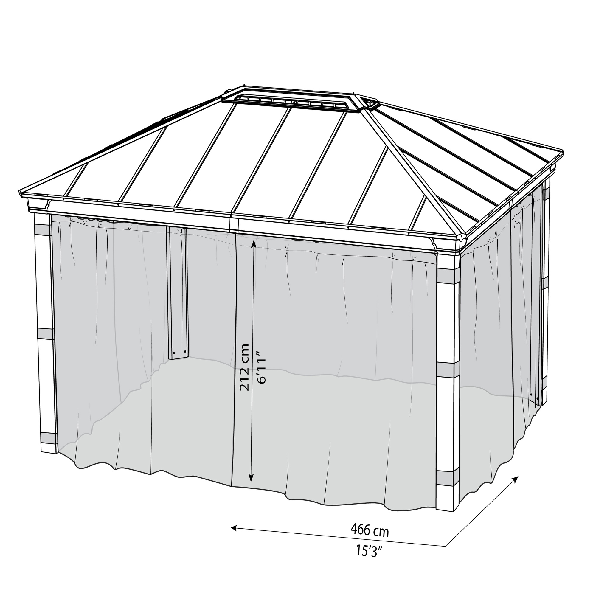Myggnät Canopia by Palram 4-Pack Till Dallas Paviljong 4,2X4,8 m