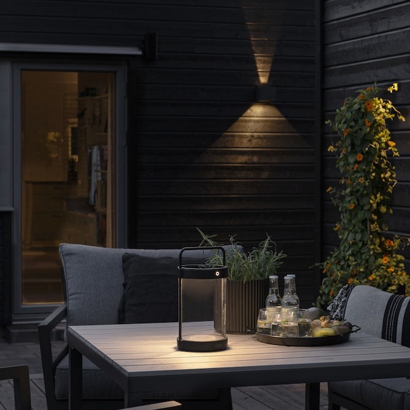 Lanterna Gnosjö Konstsmide Crotone USB/Sol Svart