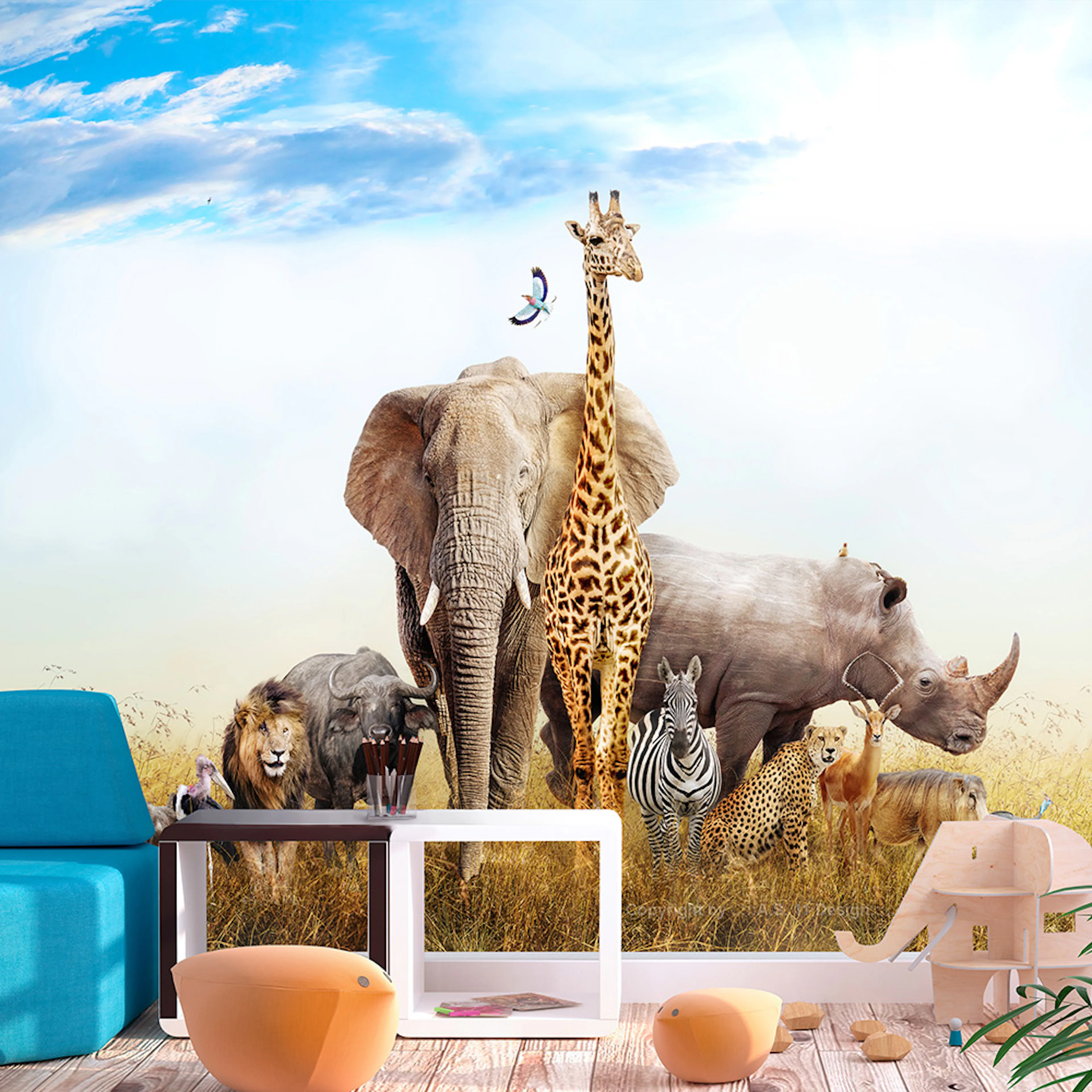 Fototapet Arkiio Fauna of Africa Självhäftande