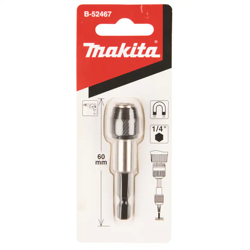 Skruvbitshållare B-52467 Makita Med Låsring 1/4" 60Mm