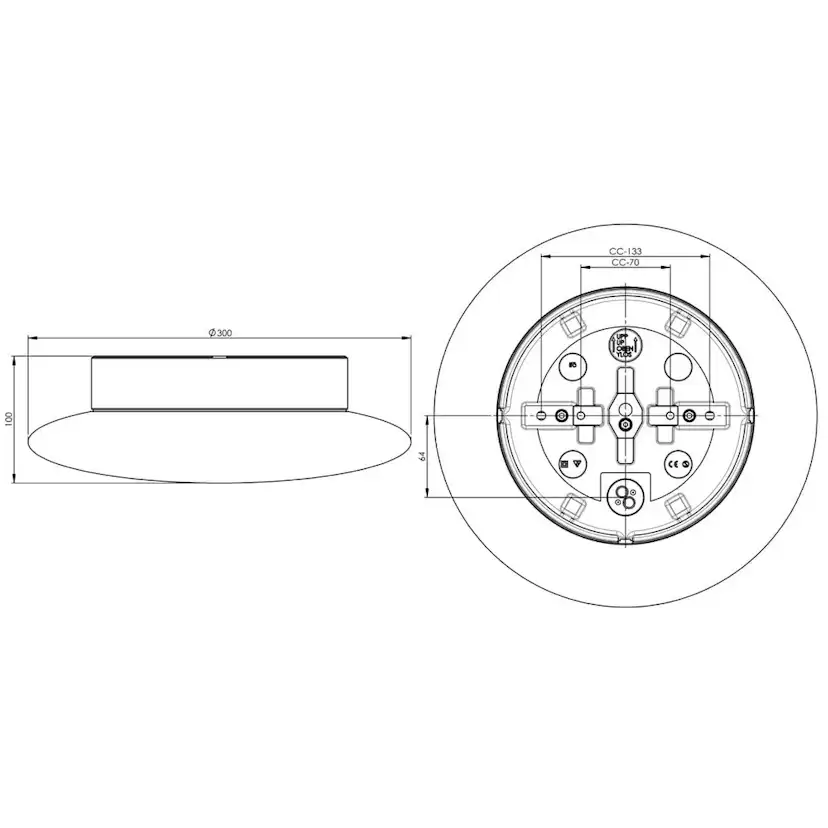 Vägg-/Taklampa Ifö Electric Cairo M Rack IP44 LED