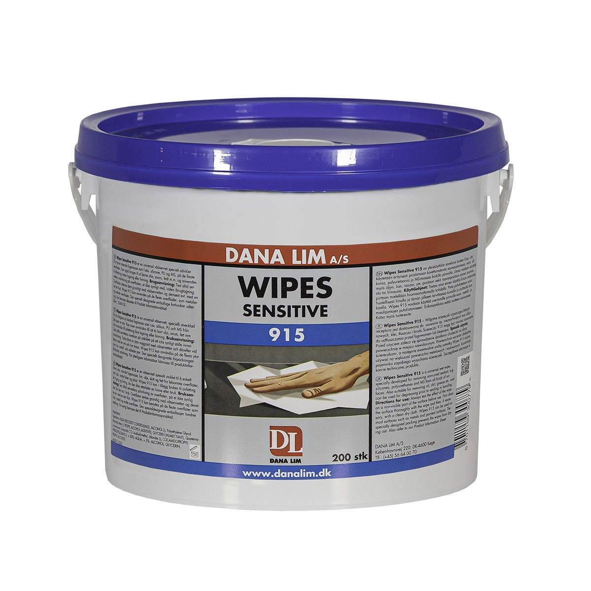 Rengöringsservetter Danalim Dana Wipes Sensitive 915 200 st/frp
