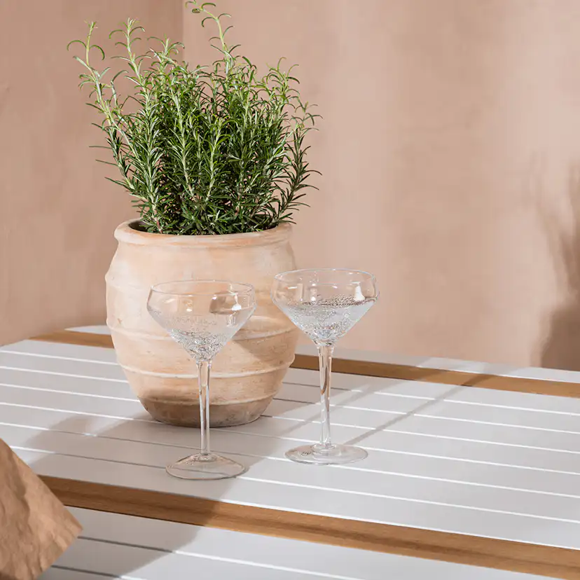 Togo - Dining Table- White / Teak - Allu / Teak - 150*100 _1 Svart, Natur, Vit