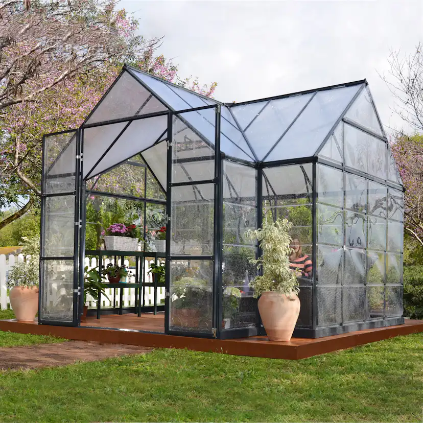 Växthus/Orangeri Canopia by Palram Victory Aluminiumstomme med UV-Skyddade Polykarbonatfönster, 11,04 m²