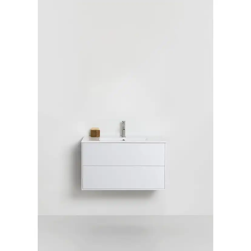 Tvättställsskåp Hafa Edge med Tvättställ Vit, B: 810mm