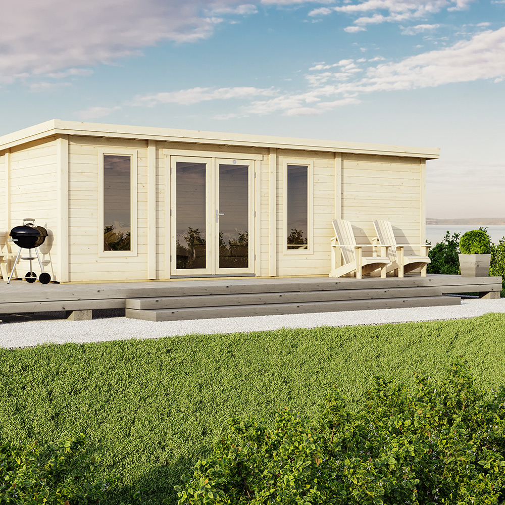 Attefallshus Luoman Lillevilla Teno 28,8 m² Komplett Stuga med Pulpettak