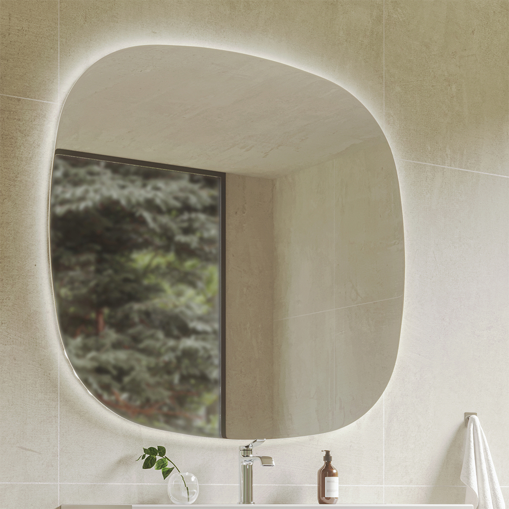 Spegel Norra 110x110 med LED-belysning 1100