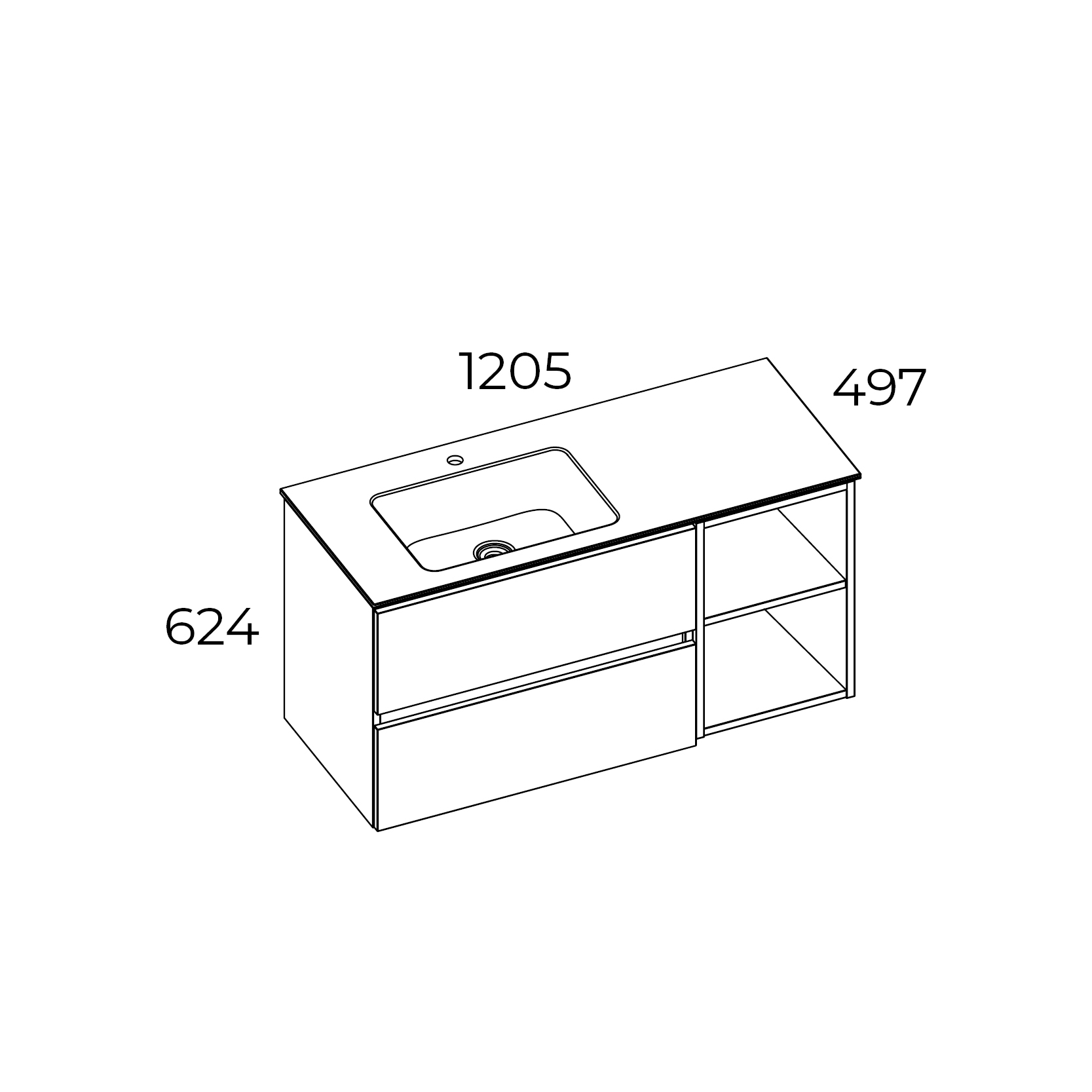 Tvättställsskåp Swebad Hemavan 120 cm