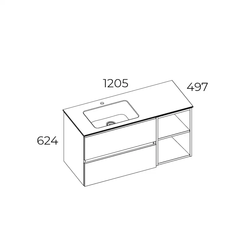 Tvättställsskåp Swebad Hemavan 120 cm