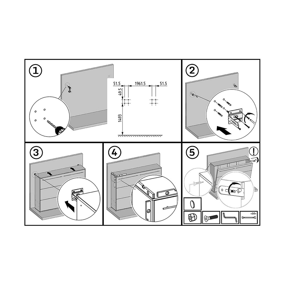 Sängskåp Wilson & Wood Concept Pro Vit Utfällbar Säng 140x200 cm