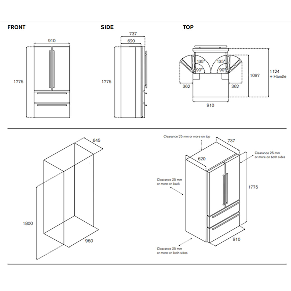 Side-by-side Bertazzoni Med Ismaskin REF904FFNXTC