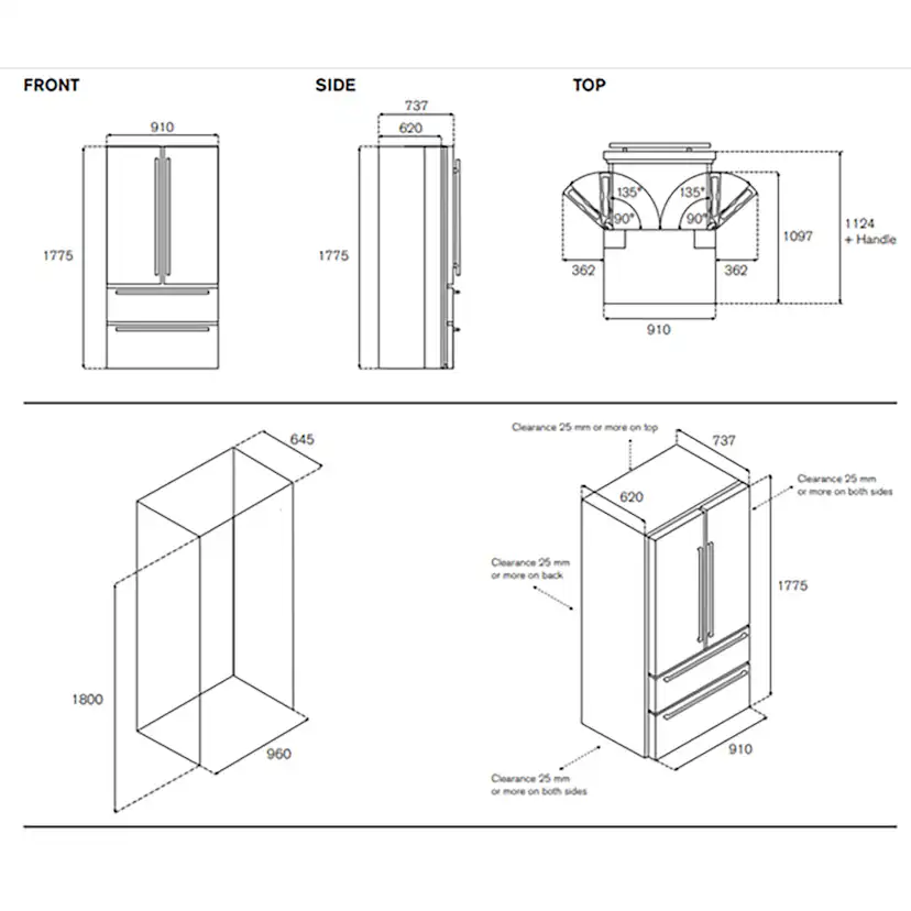Side-by-side Bertazzoni Med Ismaskin REF904FFNXTC