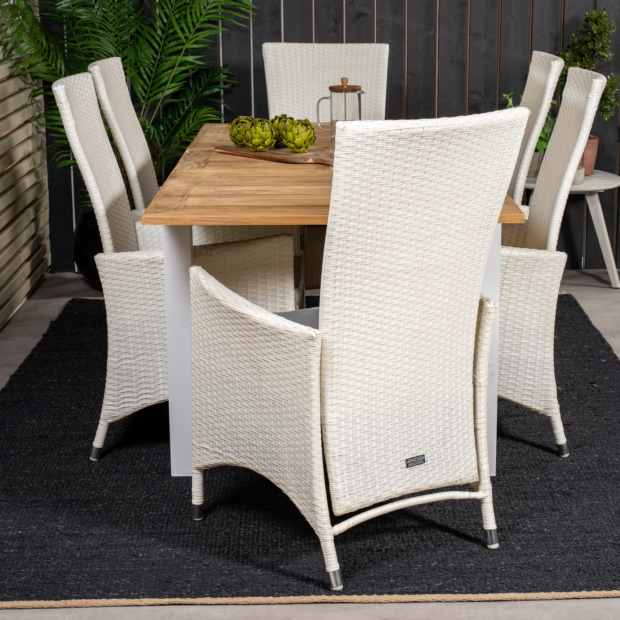 Matgrupp Venture Home Perla 152/210 med 6 Pishi Matstolar