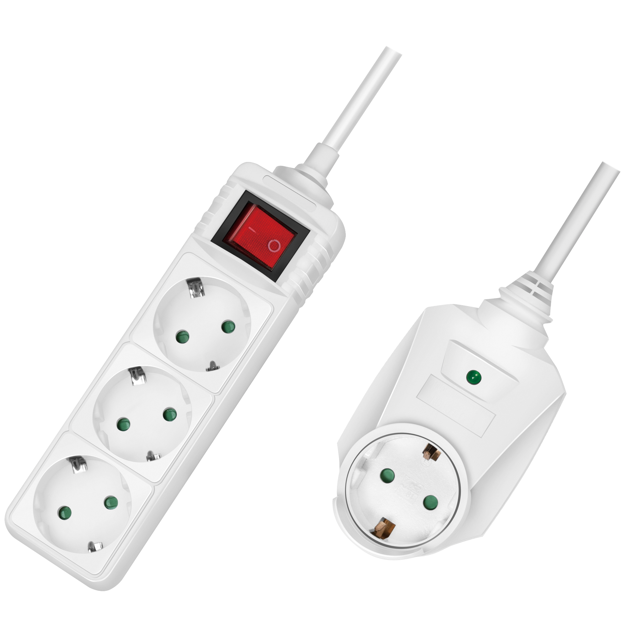 Grenuttag LogiLink 3-vägs + 1 Genomgående Kontakt