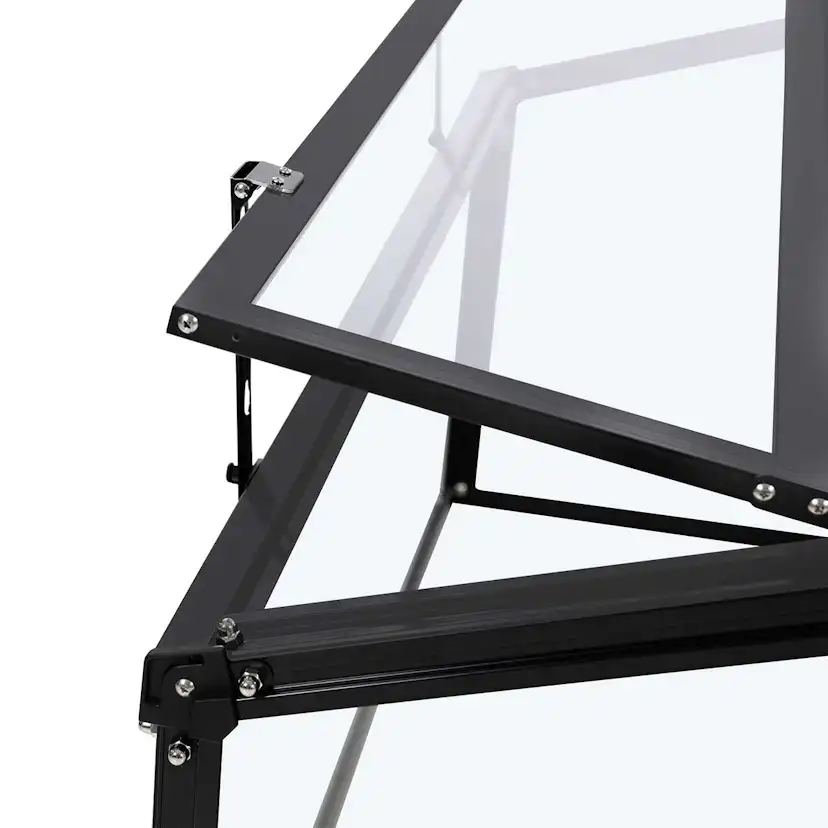Växthus Metalcraft 1,02 kvm Svart Rektangulär