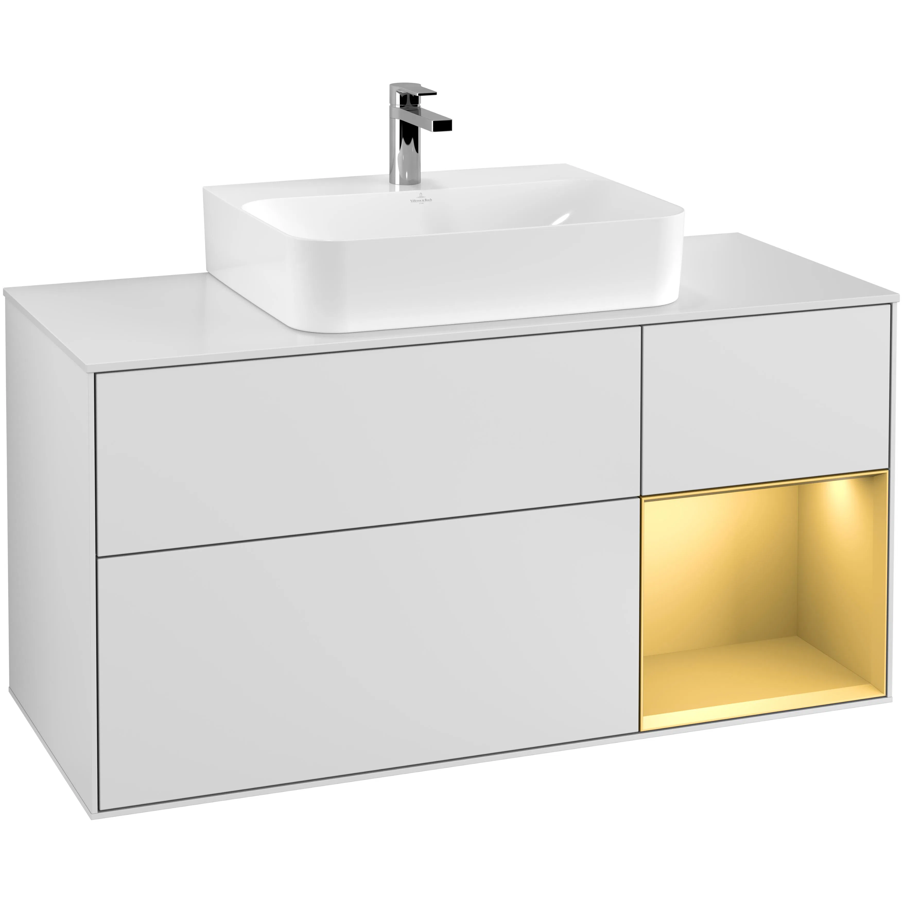 Tvättställsskåp Villeroy & Boch Finion med 3 Lådor Hylla och Bänkskiva för Centrerat Tvättställ