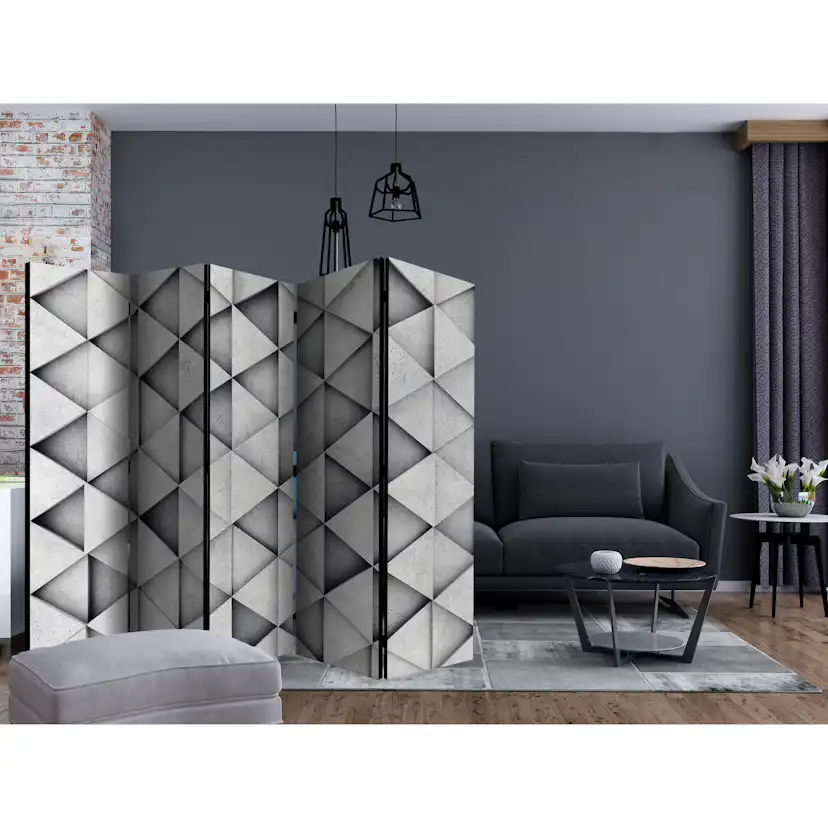 Rumsavdelare Skärmvägg Arkiio Grey Triangles II 225x172 cm