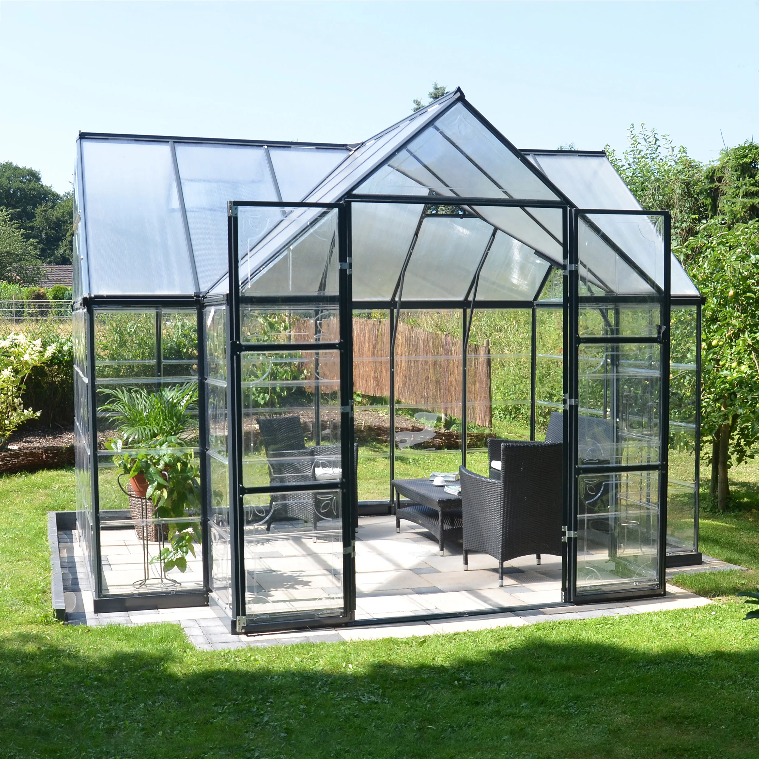 Växthus/Orangeri Canopia by Palram Victory Aluminiumstomme med UV-Skyddade Polykarbonatfönster, 11,04 m²