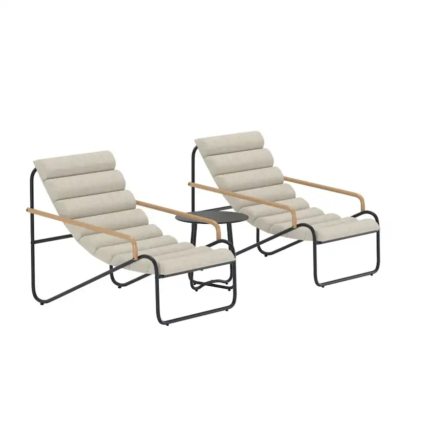 Ithaka Lounge Set - Black / Beige Stomme: Svart