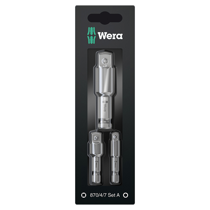 Verktygsskaft Wera 870/4/7 Adapter Set A Sb 3 Delar