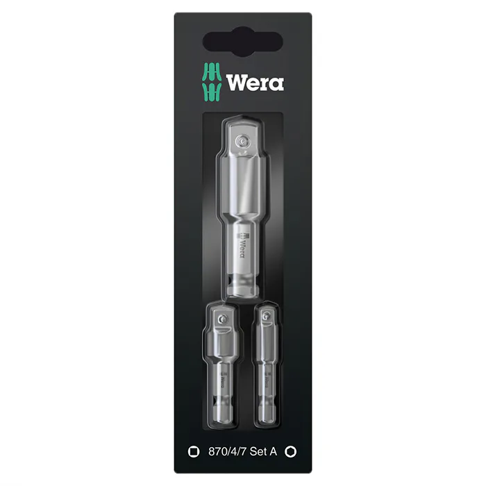 Verktygsskaft Wera 870/4/7 Adapter Set A Sb 3 Delar