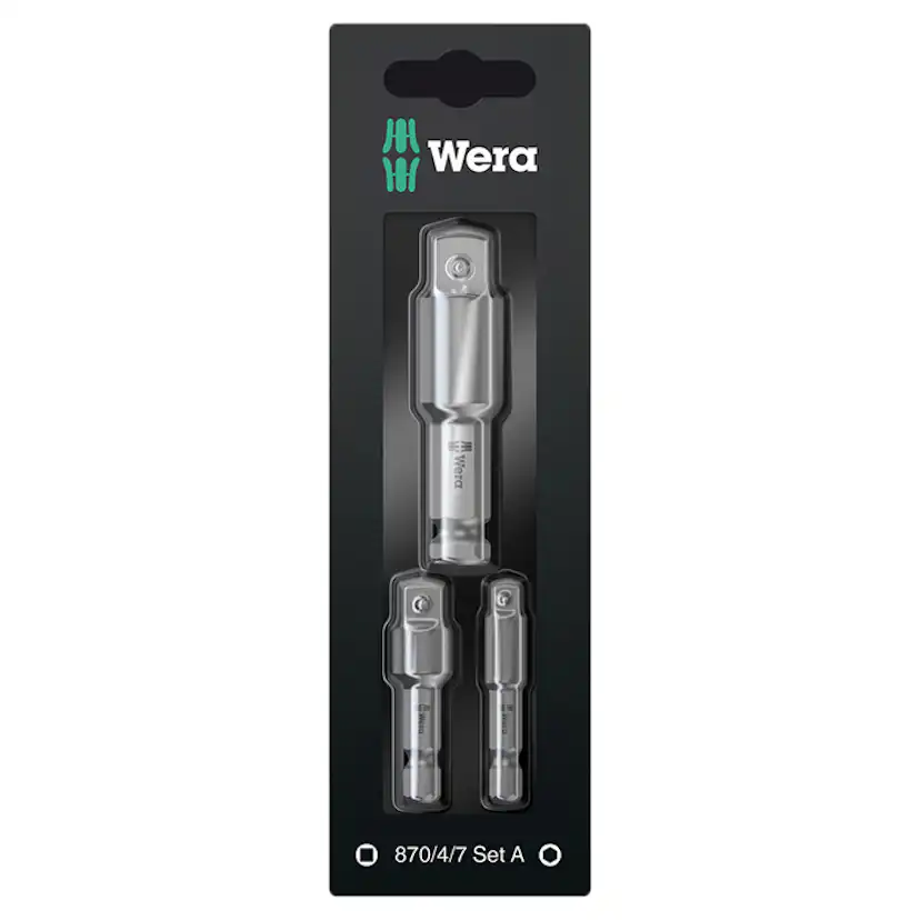 Verktygsskaft Wera 870/4/7 Adapter Set A Sb 3 Delar