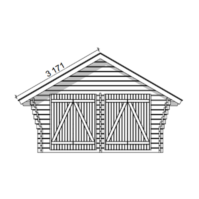 Timmerförråd LP Garden R-L (16m²) Med Springor