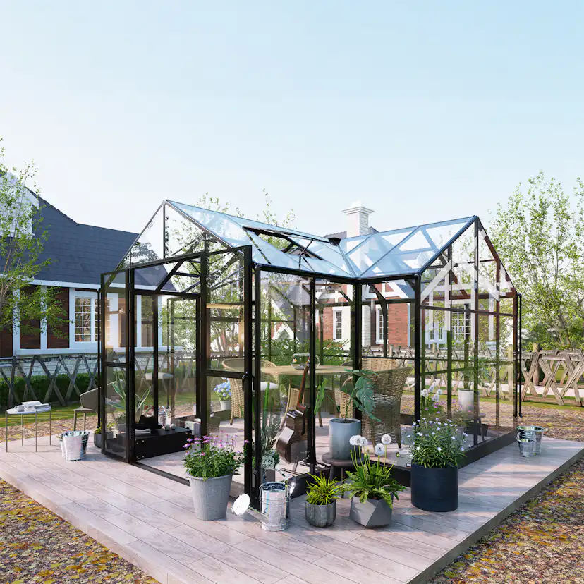 Växthus Metalcraft T-Format 11,6m² 4mm Säkerhetsglas