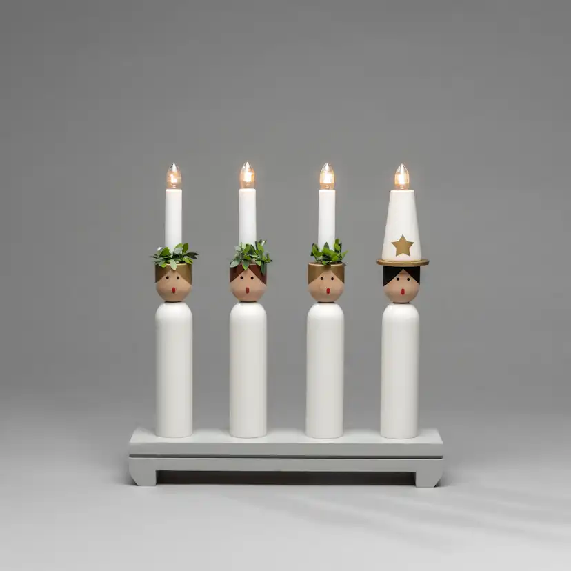 Adventsljusstake Gnosjö Konstsmide Luciatåg 4L