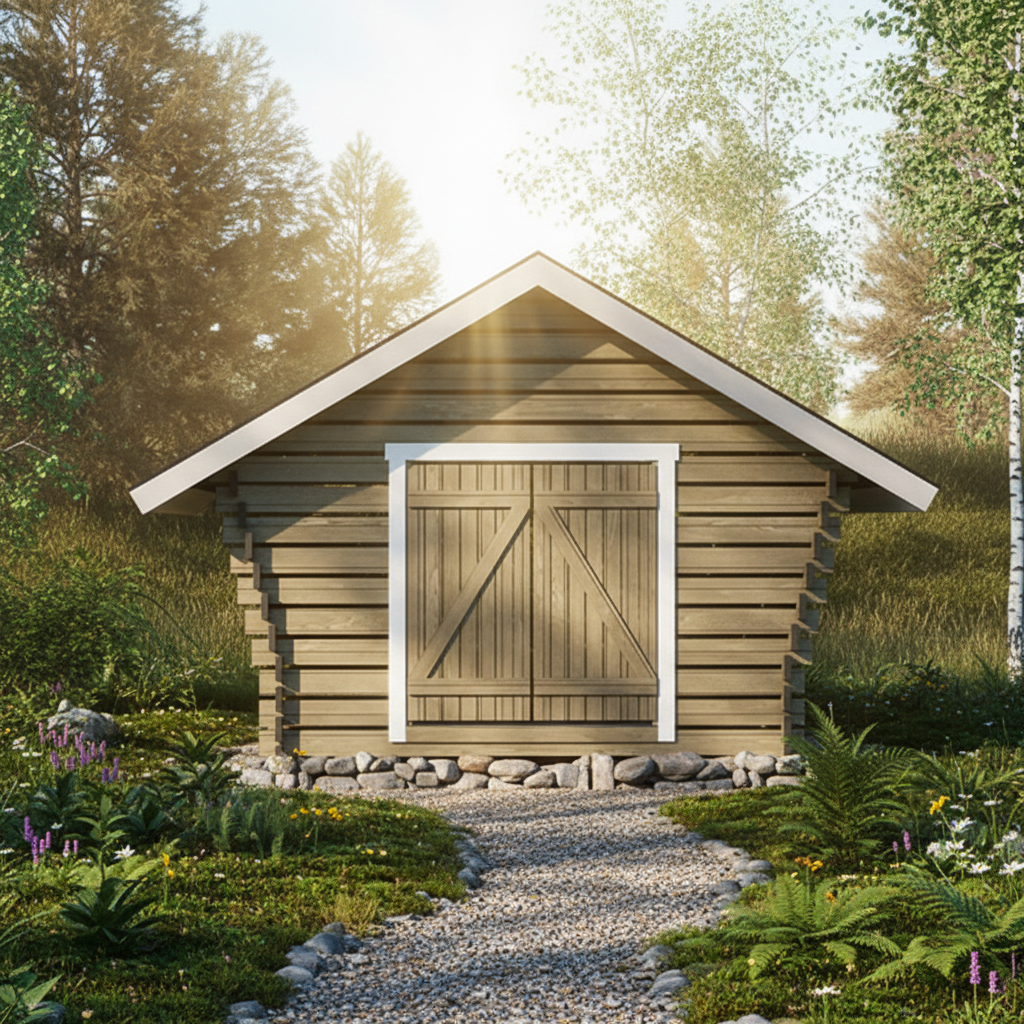 Timmerförråd LP Garden R-M (10m²) Med Springor