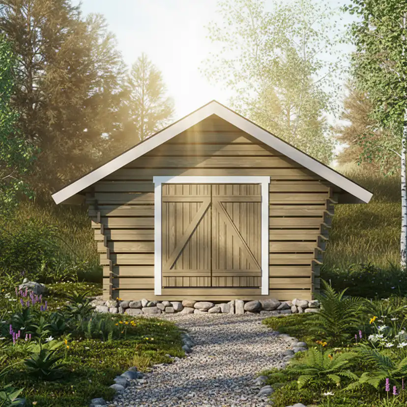 Timmerförråd LP Garden R-M (10m²) Med Springor