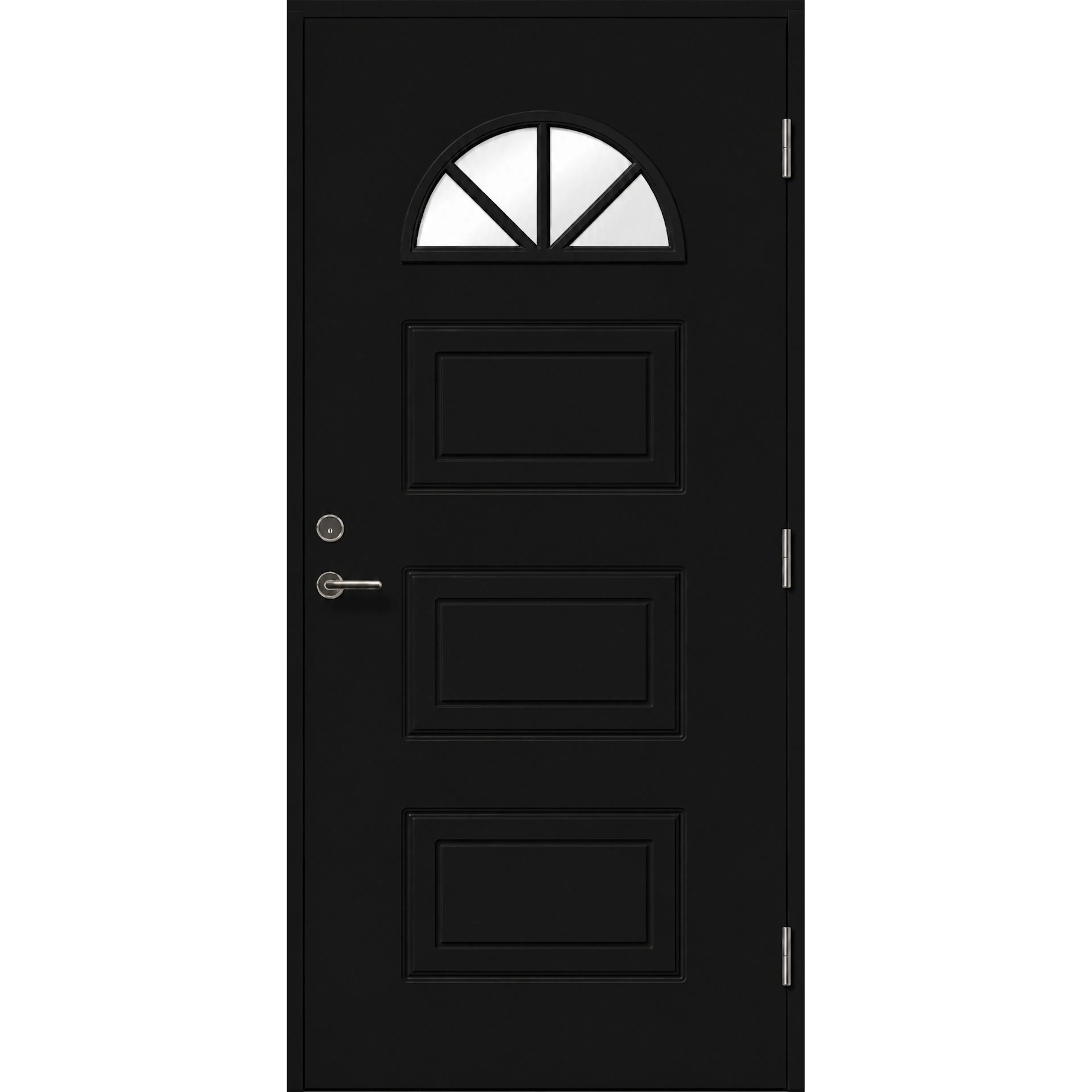 Ytterdörr Skandinaviska Dörrar Design glas rund Hällefors: 9x21, S-9000-N, Svart